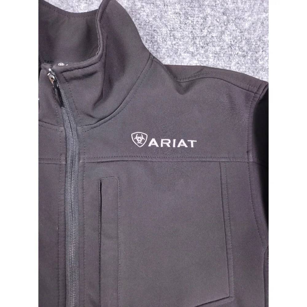 Ariat Softshell Jacket Mens Size S Black Full Zip Fleece Lined Logo Workwear